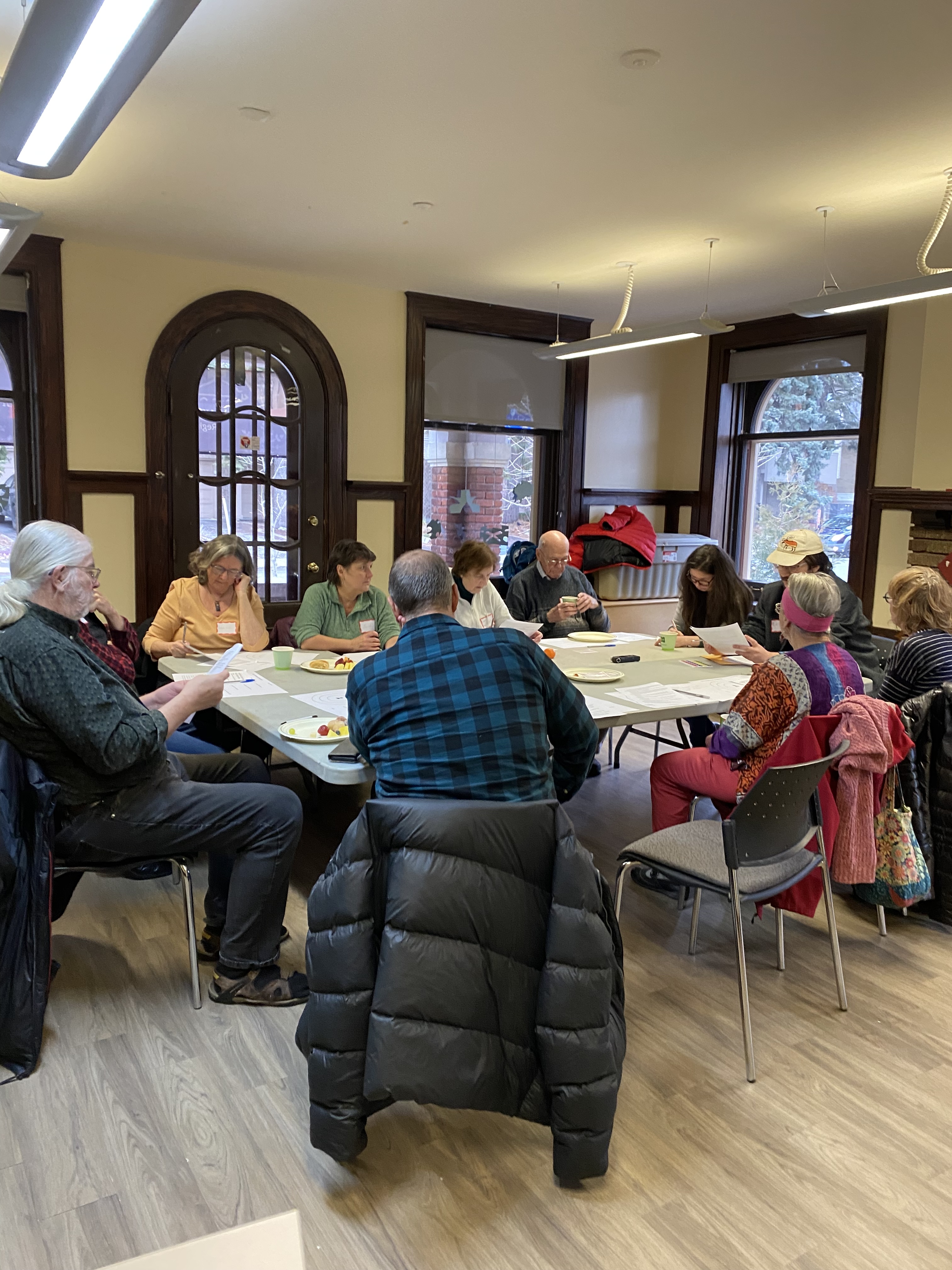 Students meeting seniors