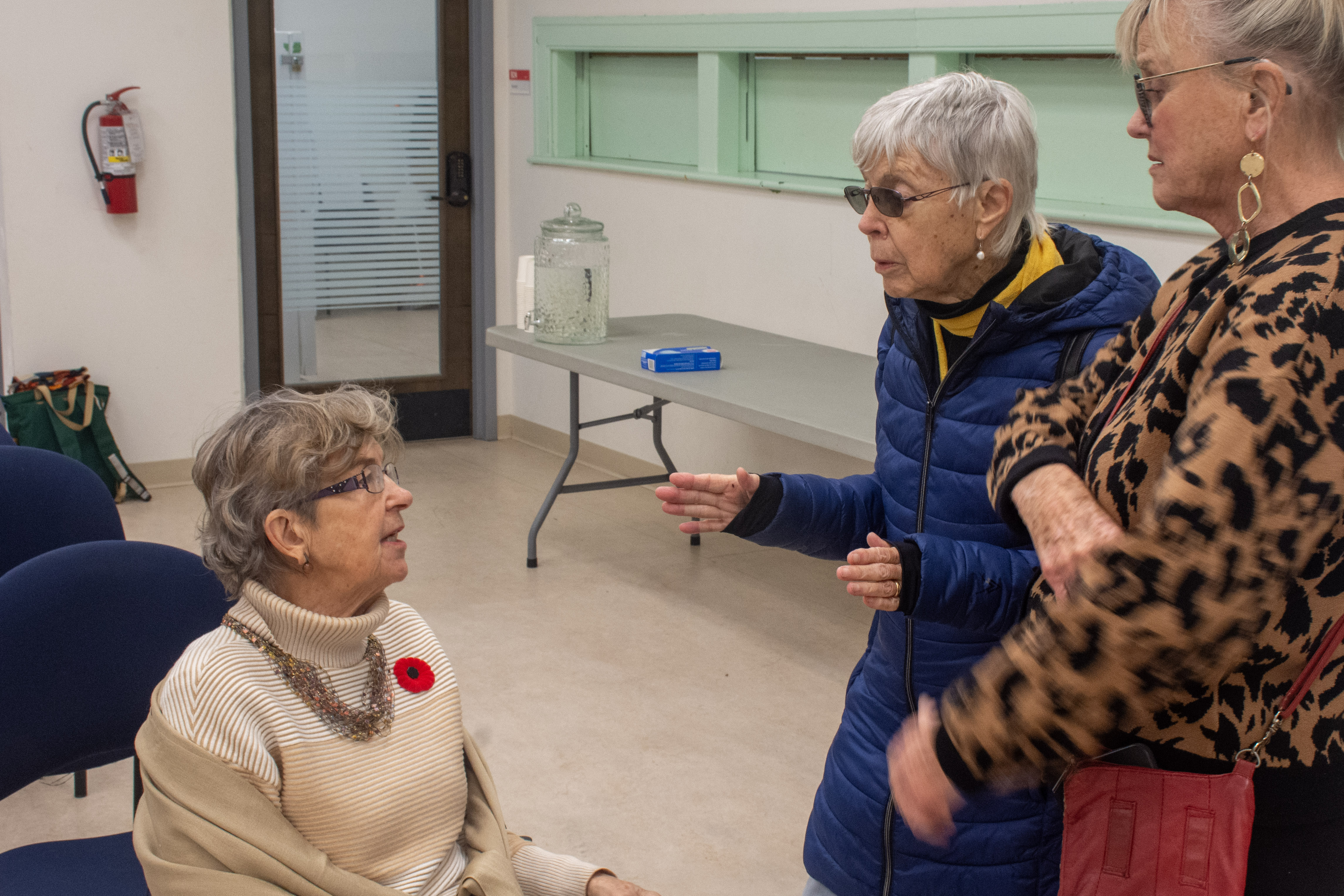 Three women talking