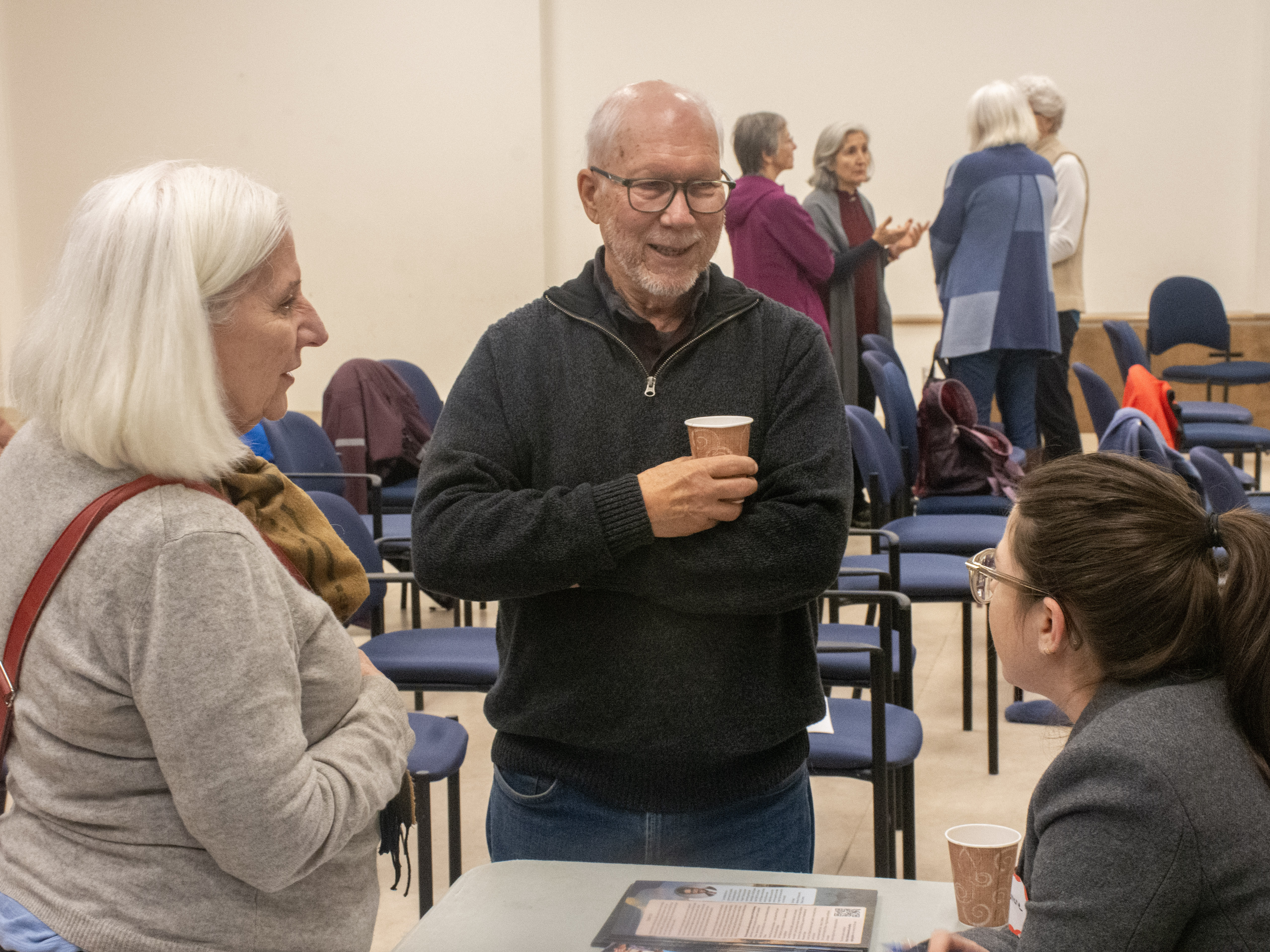 Seniors talking with students